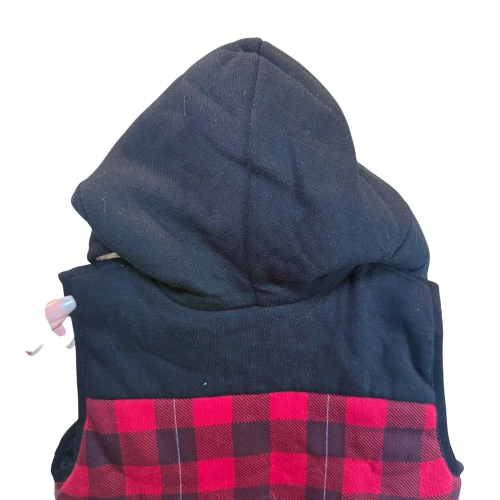 Kids Disney Junior Mickey Mouse‎ Red Plaid Vest with Hood and Ears 18M